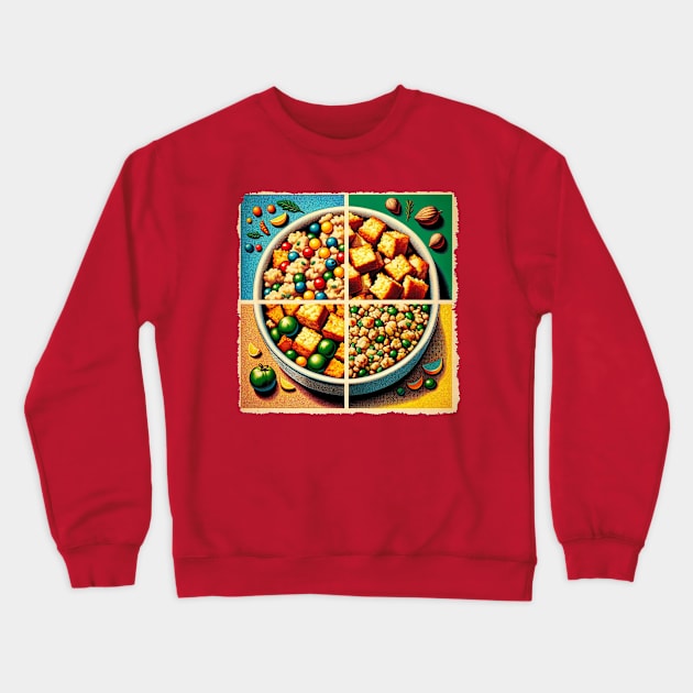 Stuffing Pop Art - Festive Meal Crewneck Sweatshirt by PawPopArt